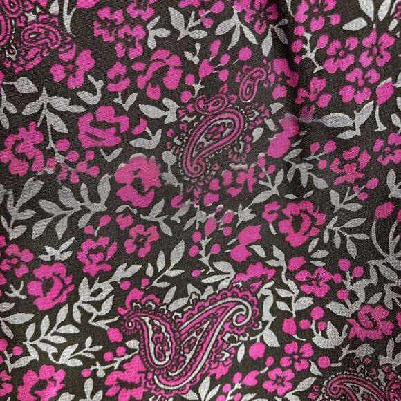 Vintage Cristallo Womens Purple Ditsy Floral Silk Blouse Size 42/10 Boho Italian - Picture 12 of 12